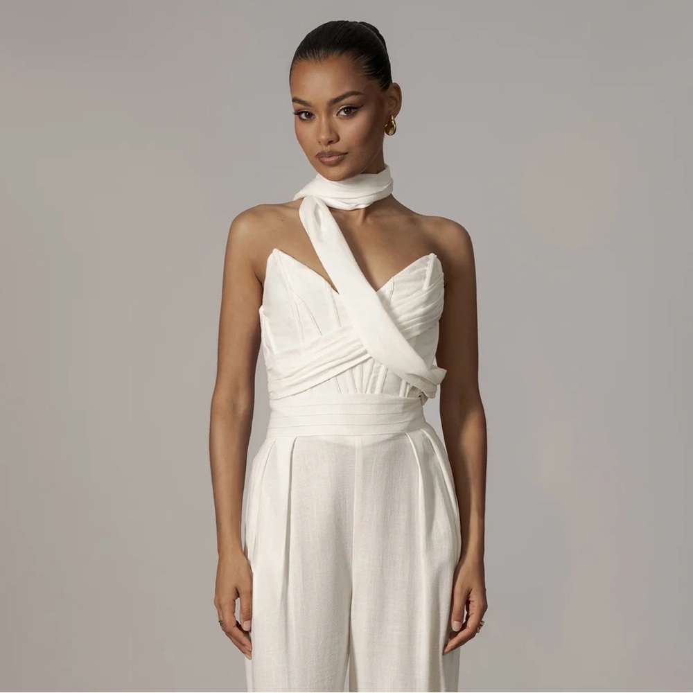JLuxLabel coastal bliss linen bustier